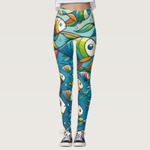 Farbenfrohe Unterwasserkunst Leggings