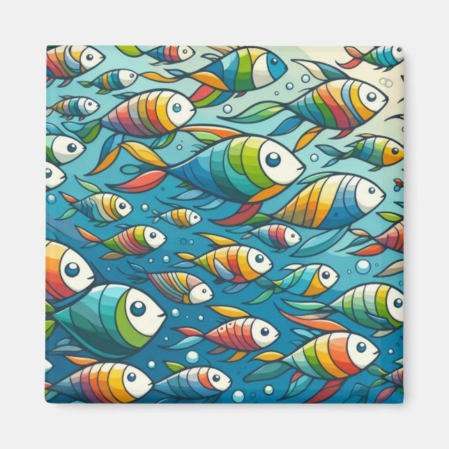 Farbenfrohe Unterwasserkunst Magnet (Vorne)