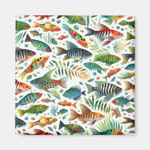 Farbenfrohe Unterwasserkunst Magnet
