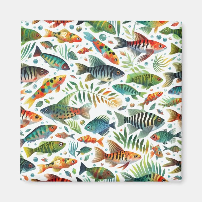 Farbenfrohe Unterwasserkunst Magnet (Vorne)