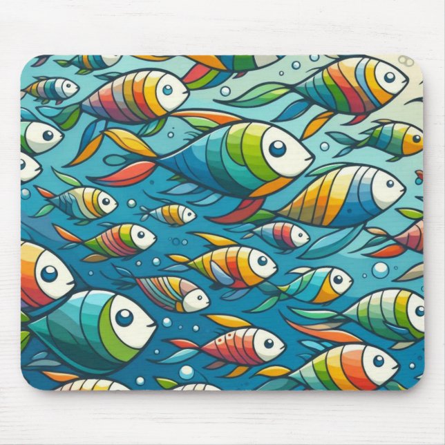 Farbenfrohe Unterwasserkunst Mousepad (Vorne)
