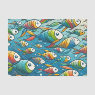 Farbenfrohe Unterwasserkunst Seidenpapier