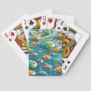 Farbenfrohe Unterwasserkunst Spielkarten