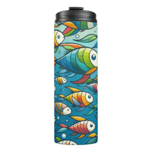 Farbenfrohe Unterwasserkunst Thermosbecher