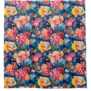 Farbenfrohe Unterwasserwelt Duschvorhang