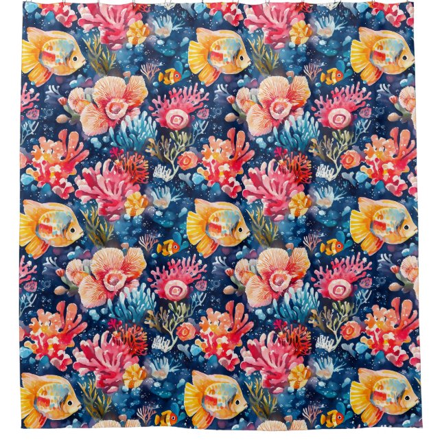 Farbenfrohe Unterwasserwelt Duschvorhang (Vorderseite)