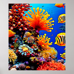 Farbenfrohe Unterwasserwelt Poster