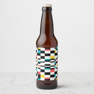 Farbenfrohe, urbane, moderne, trendige geometrisch bierflaschenetikett