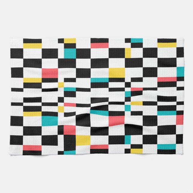 Farbenfrohe, urbane, moderne, trendige geometrisch geschirrtuch (Horizontal)