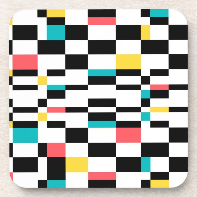 Farbenfrohe, urbane, moderne, trendige geometrisch getränkeuntersetzer (Vorderseite)