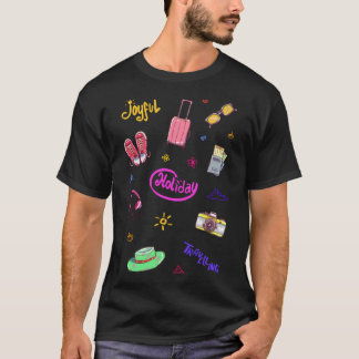 Farbenfrohe Urlaubstage - Reisekontrollen am Ende T-Shirt