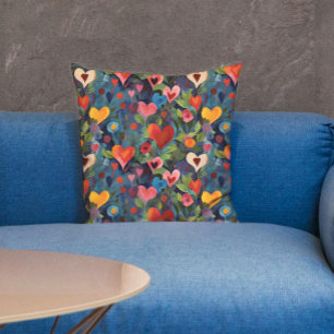 Farbenfrohe Valentinstag Liebe Herz Muster Farbe Kissen