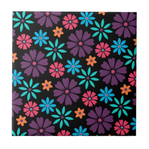 Farbenfrohe Vector Blume Muster Fliese