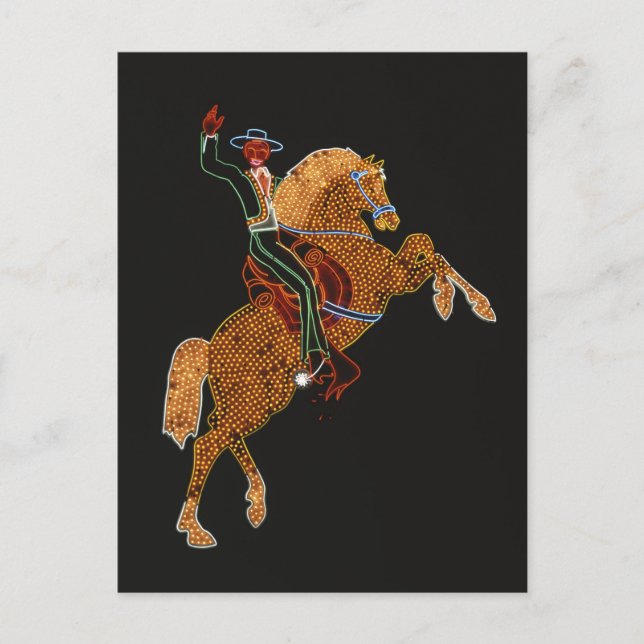 Farbenfrohe Vegas Pferde und Cowboy Postkarte (Vorderseite)