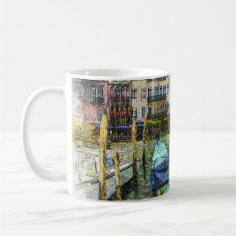 Farbenfrohe Venedig Italien Gondeln Szene Kaffeetasse