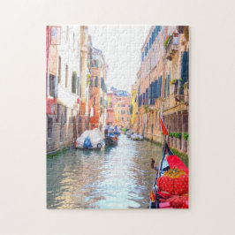 Farbenfrohe Venedig Kanal & Gondel, Venezia Italie