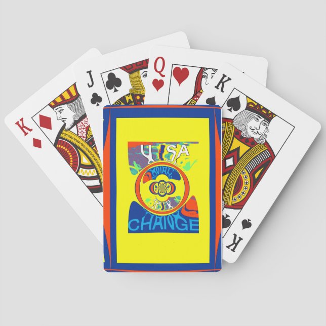 Farbenfrohe Veränderung in den USA: Ein festes Des Spielkarten (Rückseite)