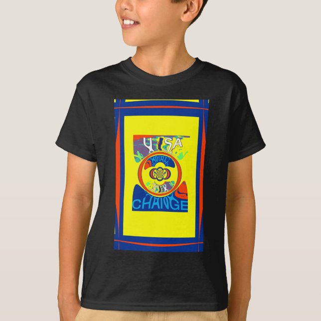 Farbenfrohe Veränderung in den USA: Ein festes Des T-Shirt (Vorderseite)