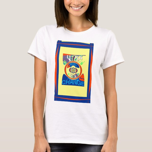Farbenfrohe Veränderung in den USA: Ein festes Des T-Shirt (Vorderseite)