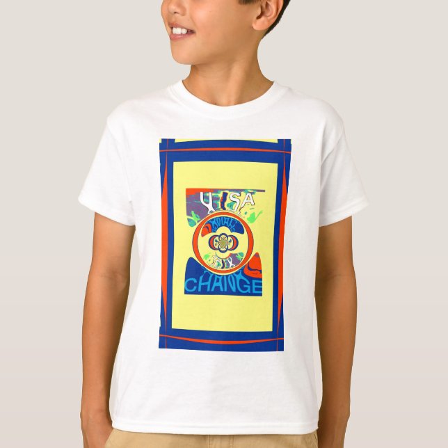 Farbenfrohe Veränderung in den USA: Ein festes Des T-Shirt (Vorderseite)