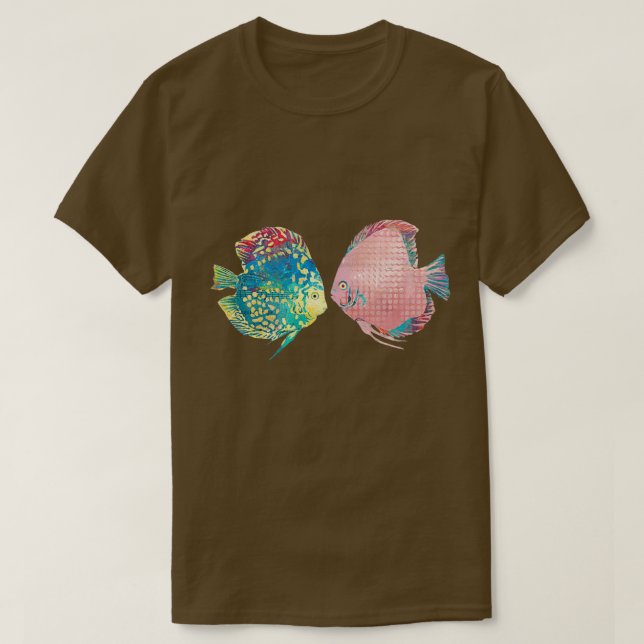 Farbenfrohe Verbindung von geknöcherten Fischen T-Shirt (Design vorne)