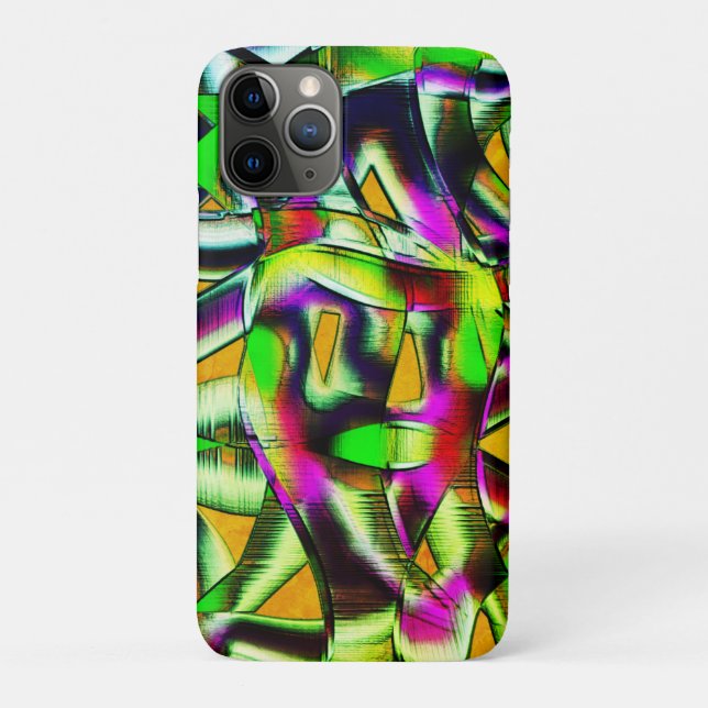 Farbenfrohe, verdrehte Ausschnitte Limon.., eingek Case-Mate iPhone Hülle (Rückseite)