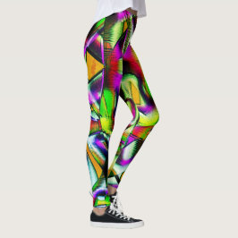 Farbenfrohe, verdrehte Ausschnitte Limon.., eingek Leggings