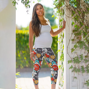 Farbenfrohe verrückte Monster Capri Leggings