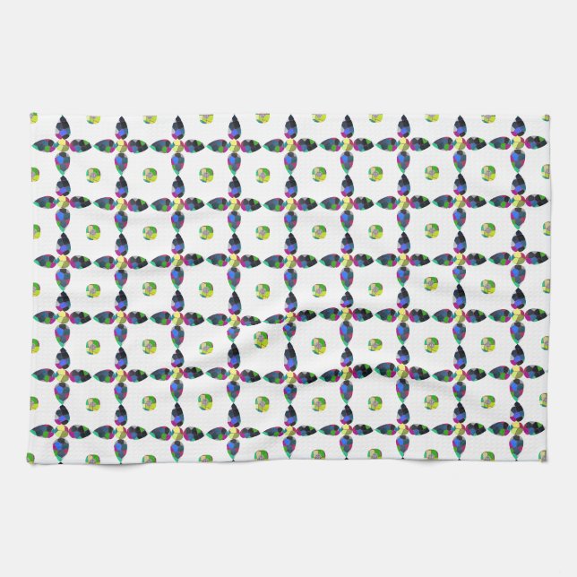 Farbenfrohe Vier-Blätter Geschirrtuch (Horizontal)