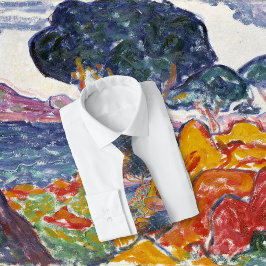 Farbenfrohe Vintage Bergwelt Malerei Krawatte