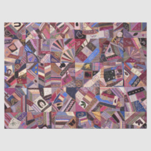 Farbenfrohe Vintage Crazy Quilt Seidenpapier