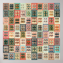 Farbenfrohe Vintage europäische Polacolor Portrait Poster