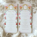 Farbenfrohe Vintage Gartenhochzeit Einladung<br><div class="desc">Unser Vintages Garden Wedding Zeremony Program ist eine Verkörperung von Eleganz und Tradition. An der Vorderseite befindet sich ein üppiger Blumenbogen mit einem Monogramm-Hauptstück, während die Rückseite die Hochzeitsfeier und die Zeremonie in einem schönen Drehbuch zusammenfasst. Delikate Blume in den Farben rot, koral und salzhaltig, treffen auf klassische Urnen und...</div>