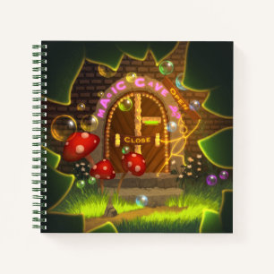 Farbenfrohe Vintage Grafik-Notebook Notizbuch