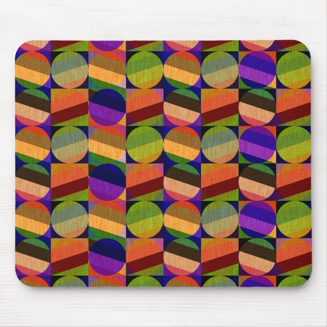 Farbenfrohe Vintage Inspirierte Muster Mousepad (Vorne)