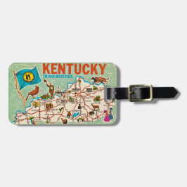 Farbenfrohe Vintage Kentucky Karte Gepäckanhänger