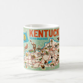 Farbenfrohe Vintage Kentucky Map Tasse