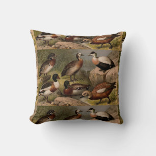 Farbenfrohe Vintage-Malerei von Enten Kissen