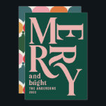 Farbenfrohe Vintage merry chritsmas Ankündigung<br><div class="desc">Farbenfrohe Vintage grafische Typografie fröhliche Chritsmas-Karte. Teil einer kühnen Ferienkollektion.</div>