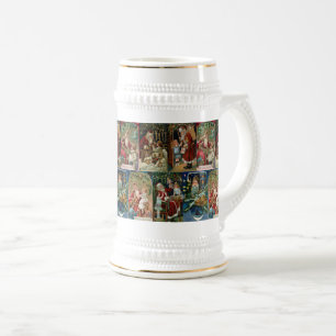 Farbenfrohe Vintage Weihnachtskollage Bierglas