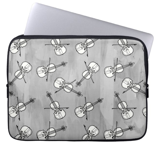Farbenfrohe Violinblöcke Laptopschutzhülle (Vorderseite)