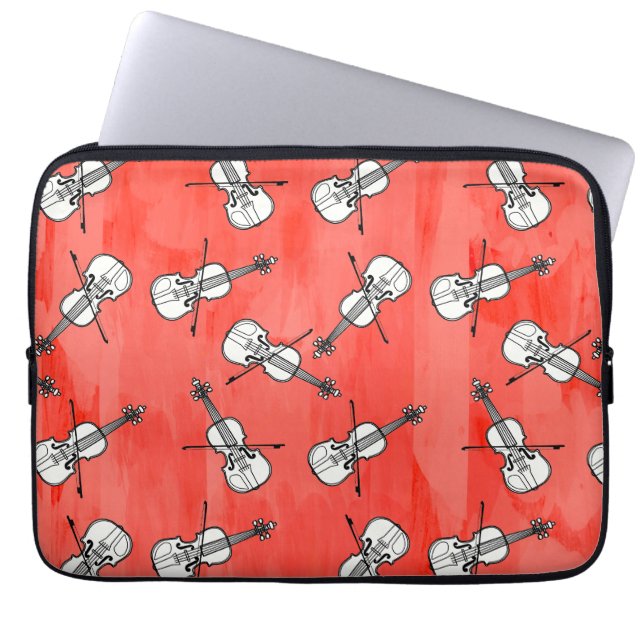 Farbenfrohe Violinblöcke Laptopschutzhülle (Vorderseite)