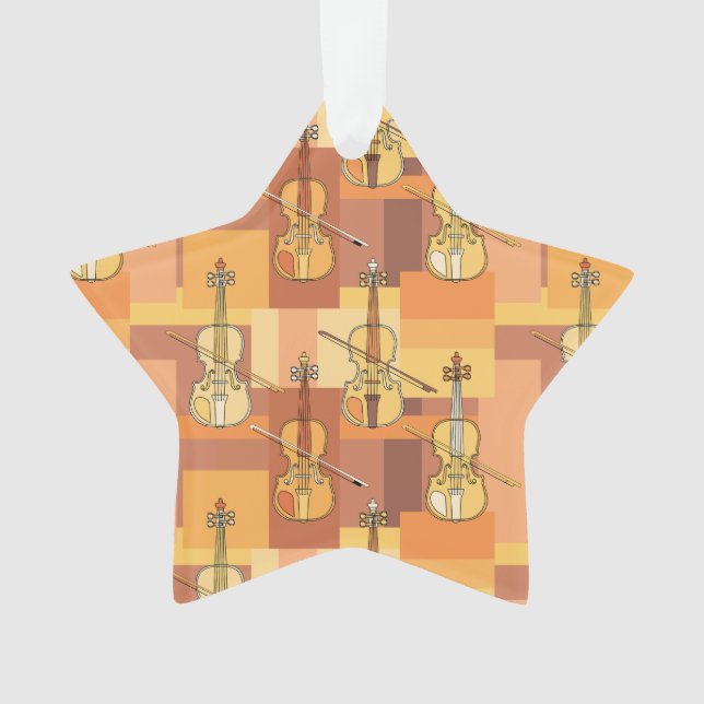 Farbenfrohe Violinblöcke Ornament (Vorderseite)