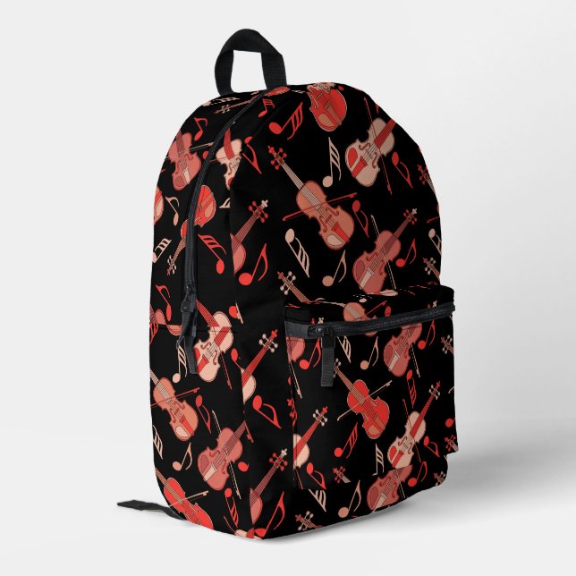Farbenfrohe Violine angeglast Bedruckter Rucksack (Rückseitige Ecke links)