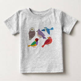 Farbenfrohe Vögel Baby T-shirt