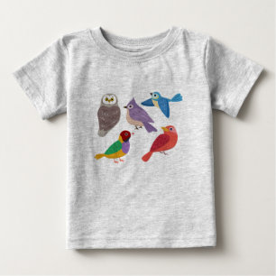 Farbenfrohe Vögel Baby T-shirt