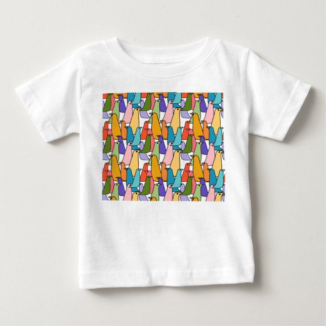 Farbenfrohe Vögel Baby T-shirt (Vorderseite)