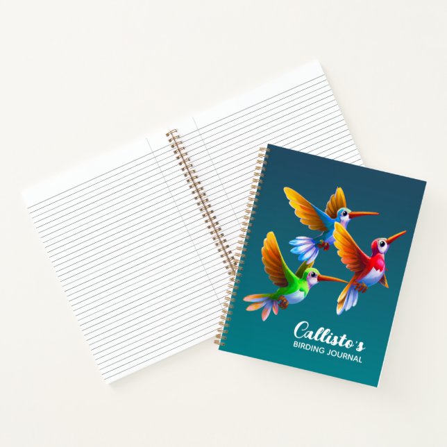 Farbenfrohe Vögel im Flug Notizbuch (Innenseite)