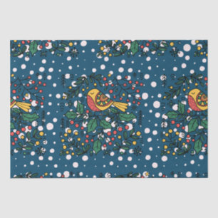 Farbenfrohe Vögel mit Vintagem Blumenmuster Seidenpapier
