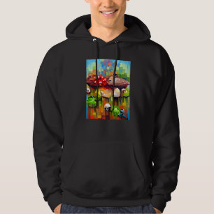 Farbenfrohe Vögel treffen die Fische glücklich Vin Hoodie